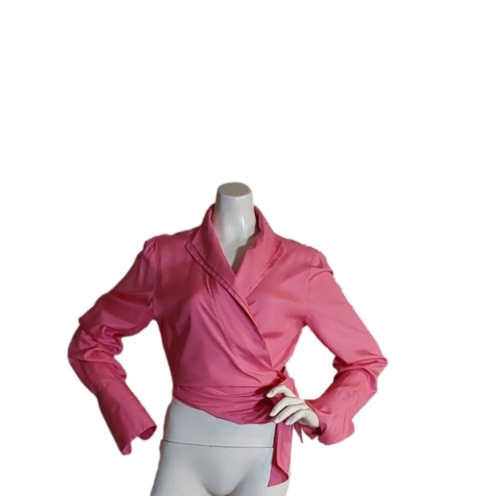Dana Buchman  Wrap Around Pink Blouse‎